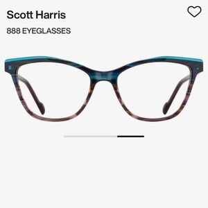 Scott Harris Eyeglass Frames in Turquoise/Cedar Cateye